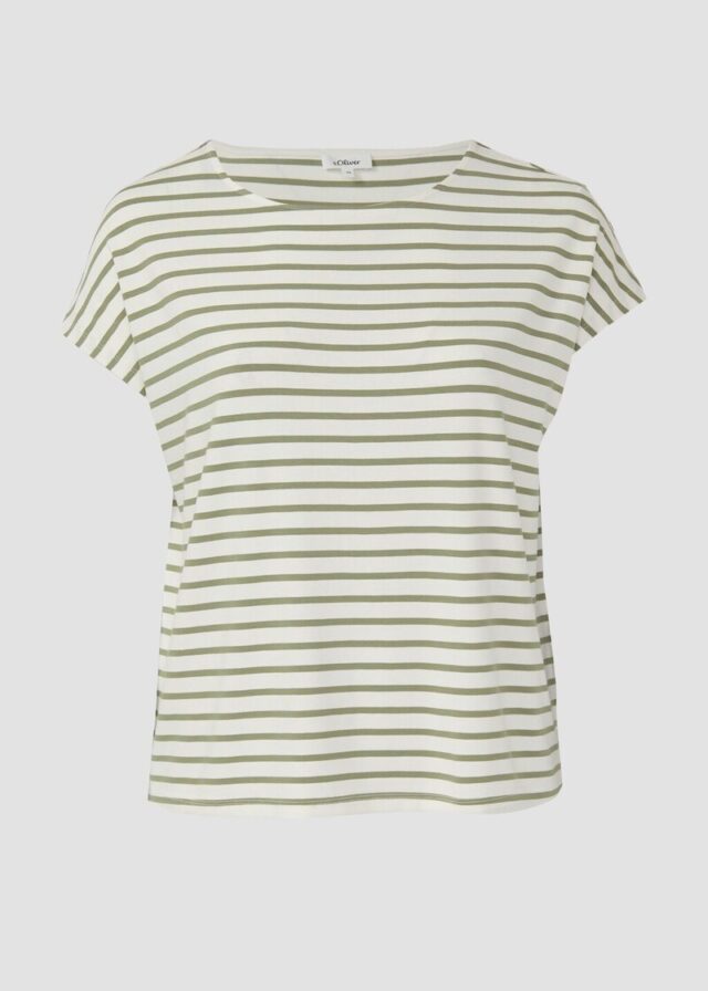 Fließendes Jersey-Shirt mit überschnittenen Schultern