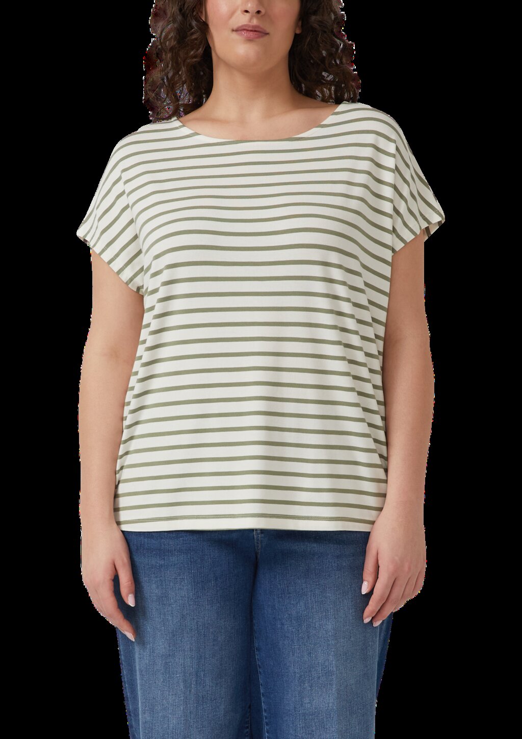 Fließendes Jersey-Shirt mit überschnittenen Schultern