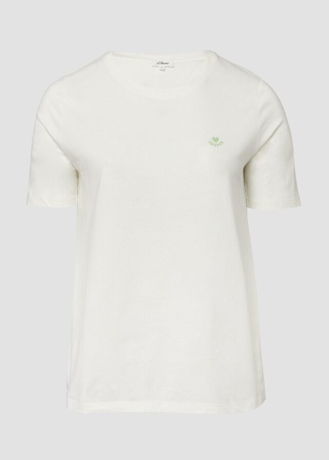 T-Shirt mit Herz-Stickerei