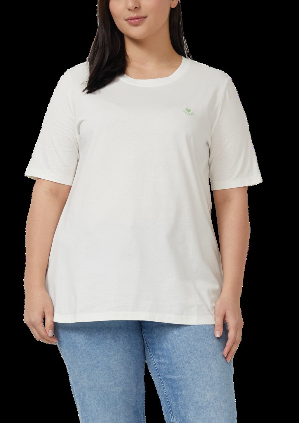 T-Shirt mit Herz-Stickerei