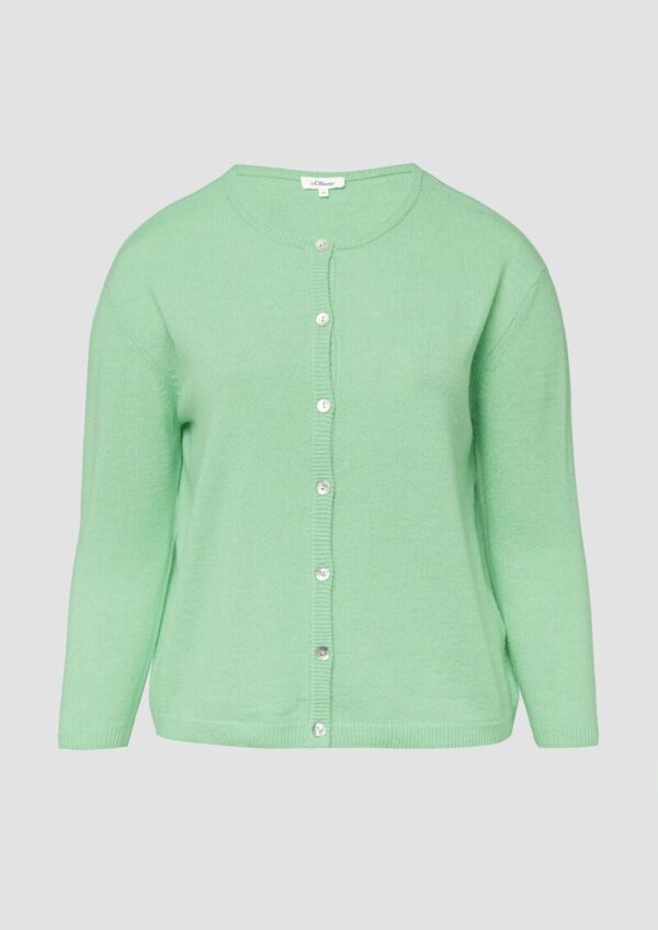 Flauschige Baumwollmix-Strickjacke