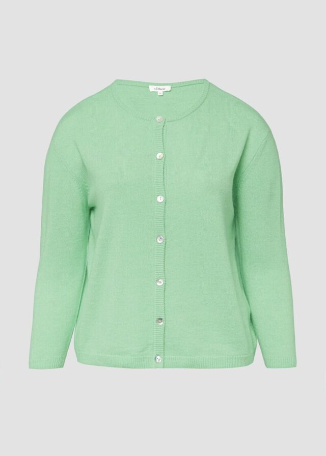 Flauschige Baumwollmix-Strickjacke