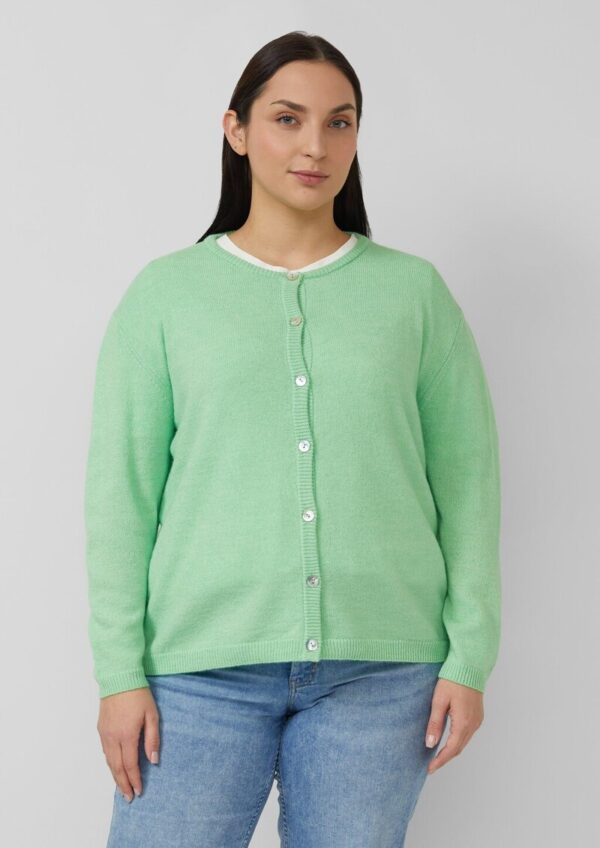 Flauschige Baumwollmix-Strickjacke