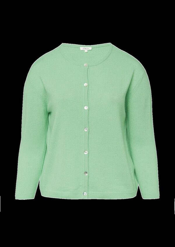 Flauschige Baumwollmix-Strickjacke