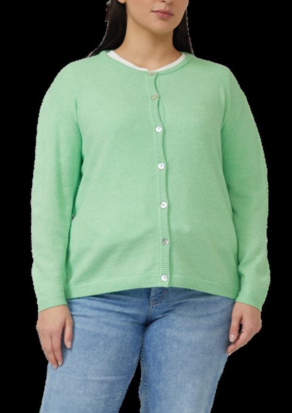 Flauschige Baumwollmix-Strickjacke