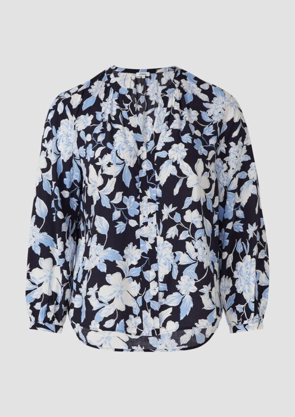 Fließende Viskose-Bluse mit All-over-Print