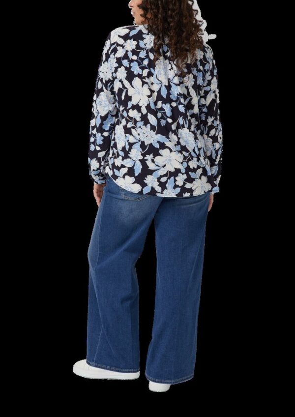 Fließende Viskose-Bluse mit All-over-Print