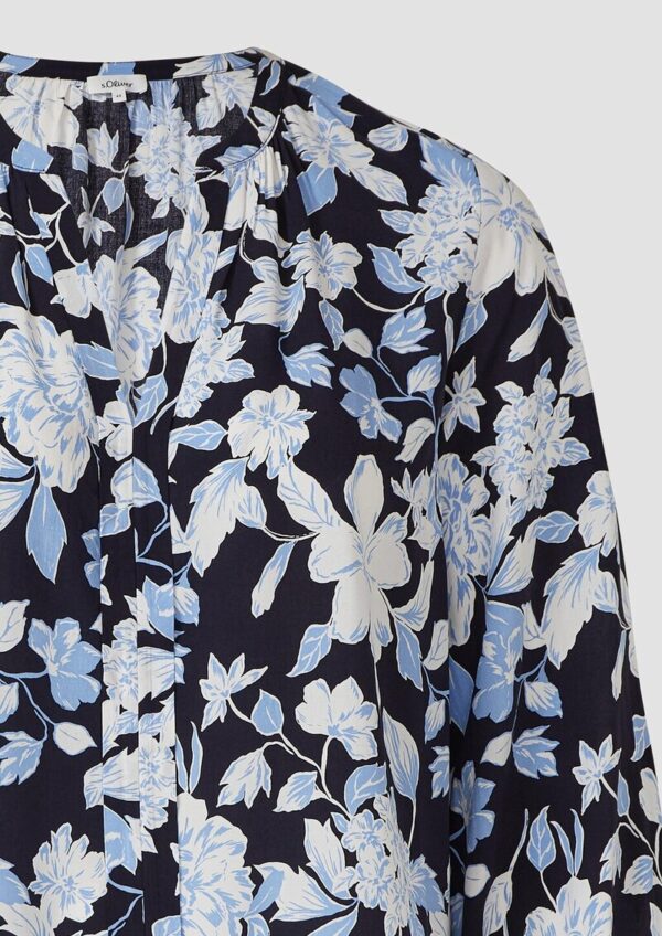 Fließende Viskose-Bluse mit All-over-Print