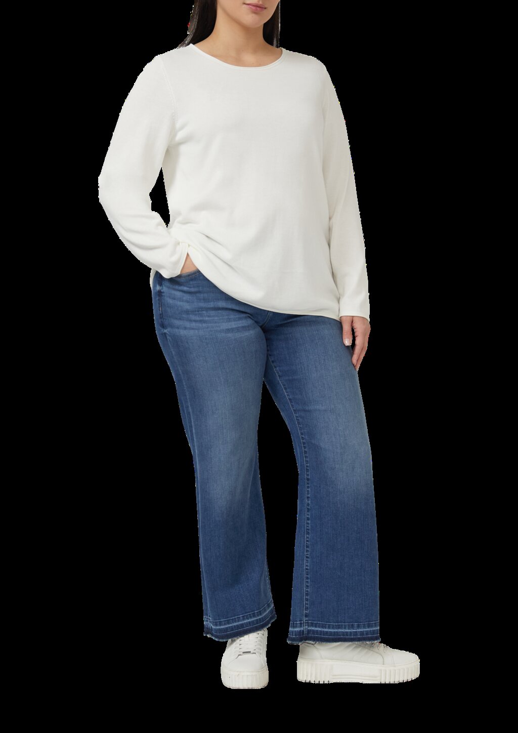 Strickpullover aus Baumwoll-Viskose-Mix