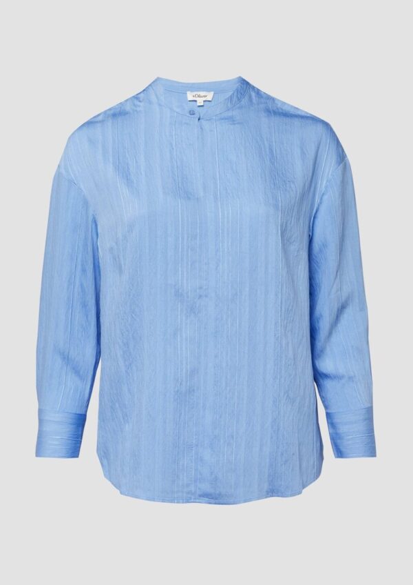 Strukturierte Viskosemix-Bluse im Relaxed Fit