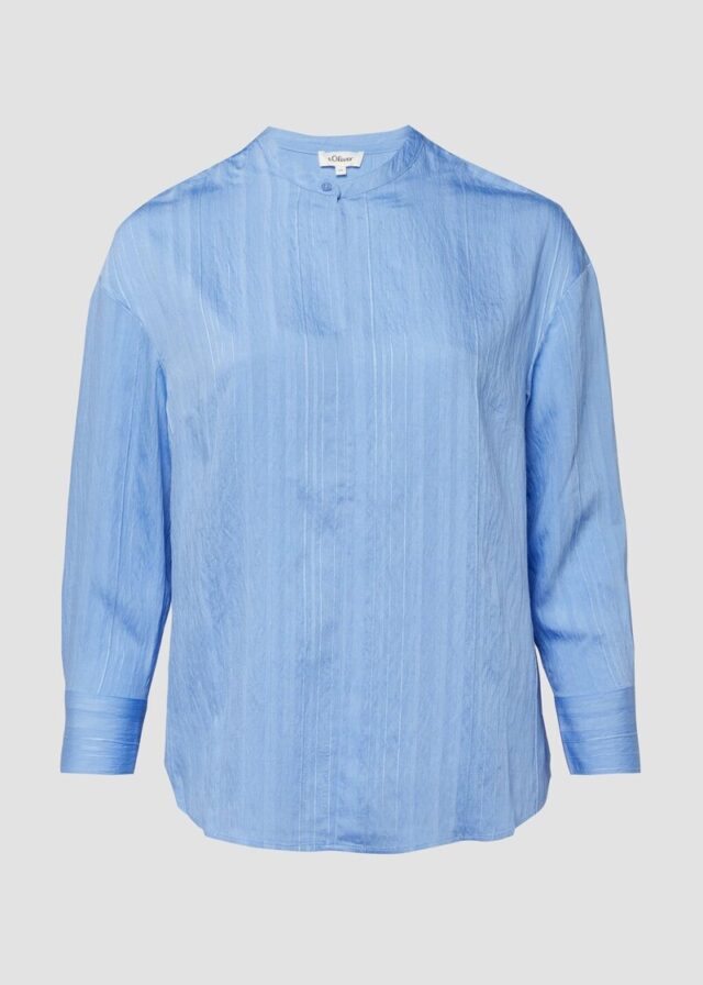 Strukturierte Viskosemix-Bluse im Relaxed Fit