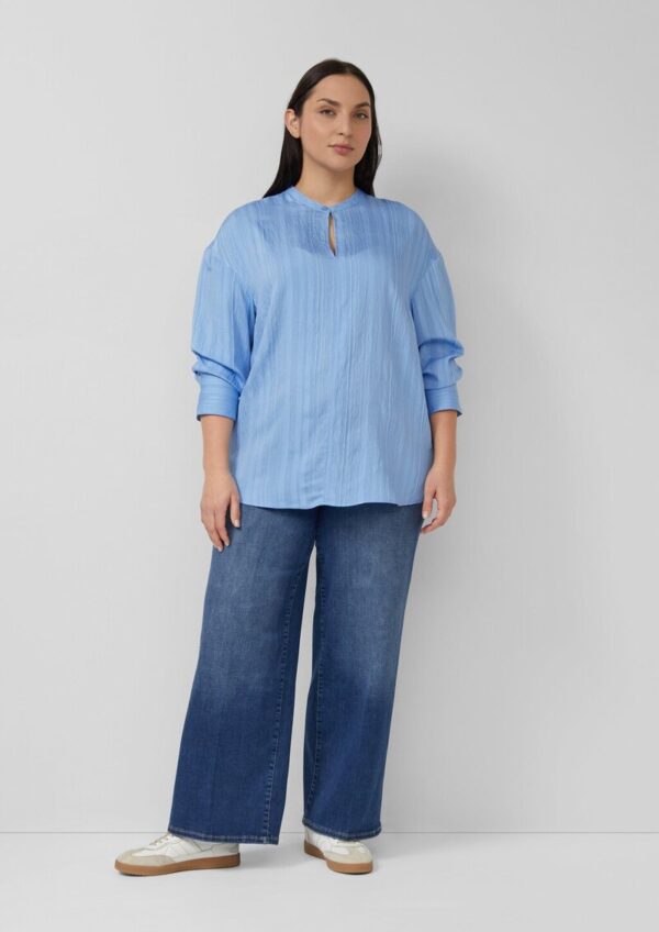 Strukturierte Viskosemix-Bluse im Relaxed Fit