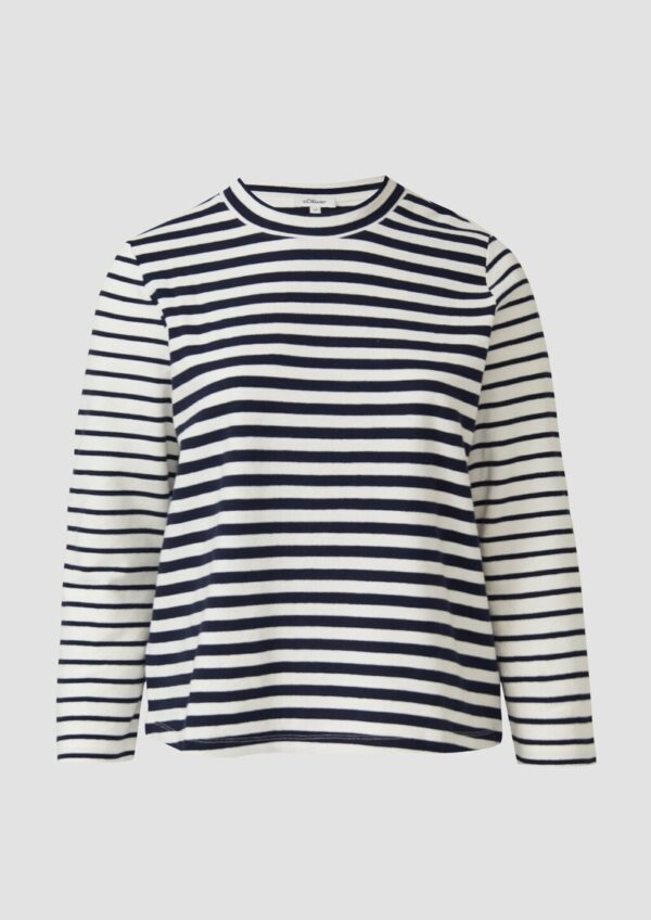 Verkürztes Jersey-Sweatshirt im Streifenmix
