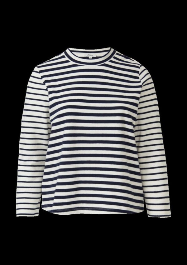 Verkürztes Jersey-Sweatshirt im Streifenmix