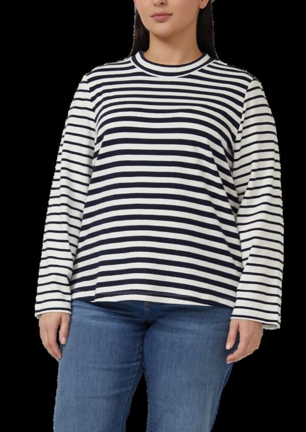 Verkürztes Jersey-Sweatshirt im Streifenmix
