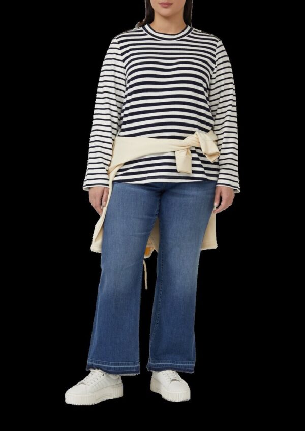 Verkürztes Jersey-Sweatshirt im Streifenmix
