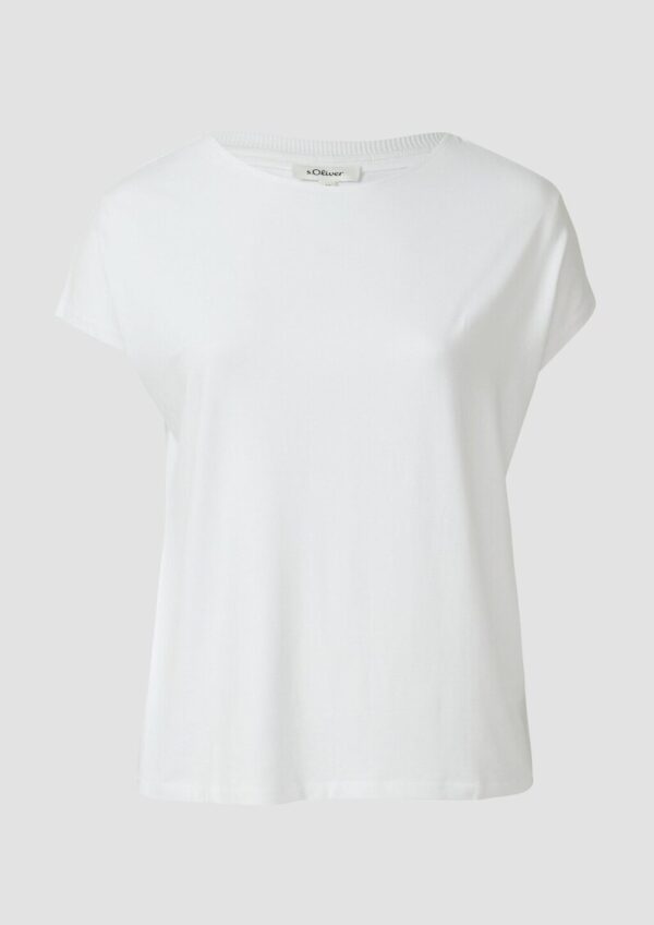 Fließendes Jersey-Shirt mit überschnittenen Schultern