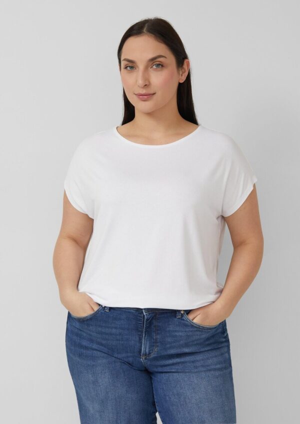 Fließendes Jersey-Shirt mit überschnittenen Schultern