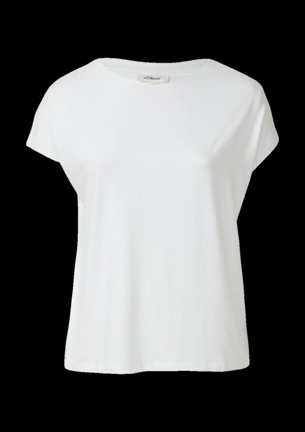 Fließendes Jersey-Shirt mit überschnittenen Schultern