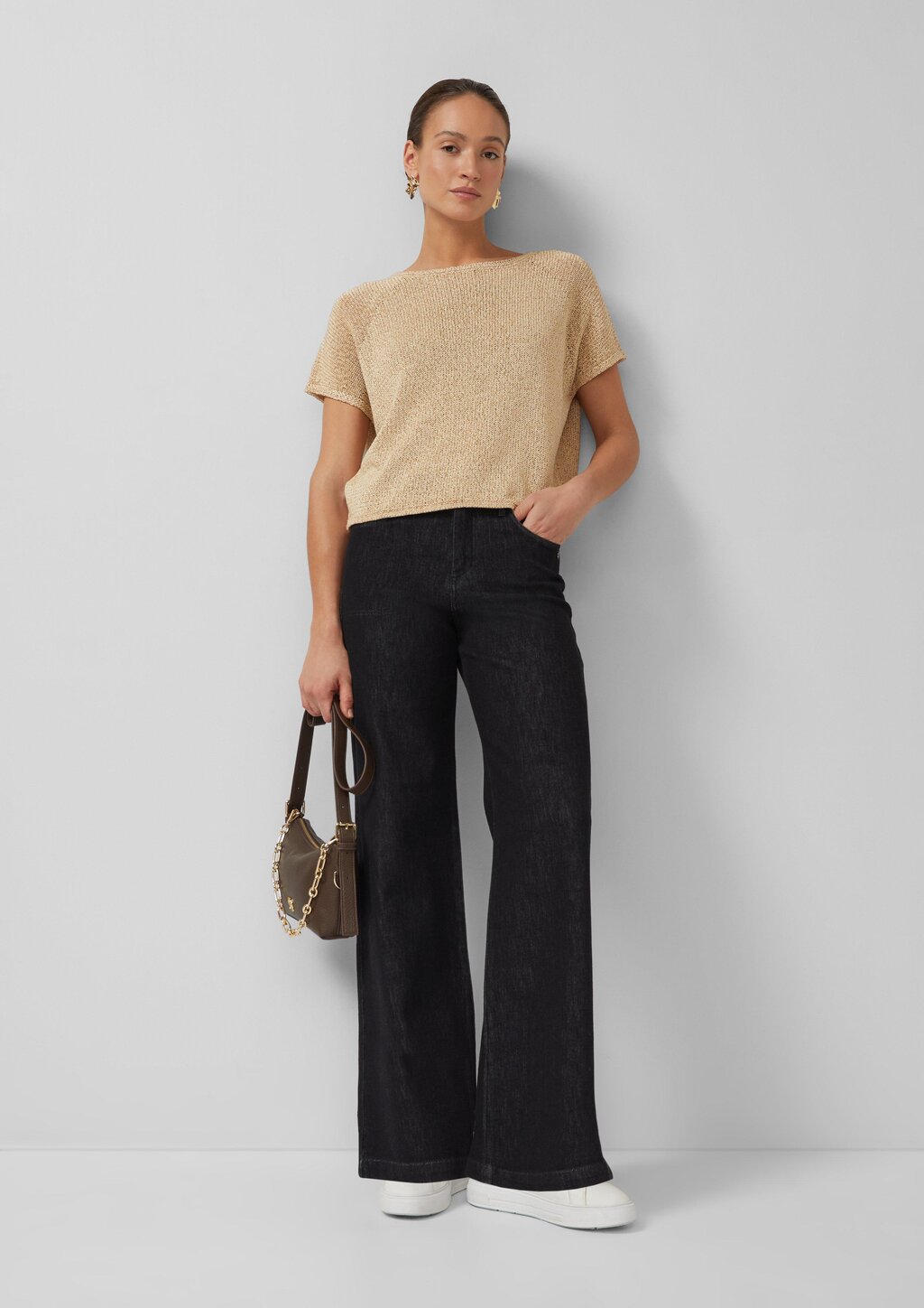 Ärmelloser Strickpullover im Relaxed Fit mit U-Boot-Ausschnitt