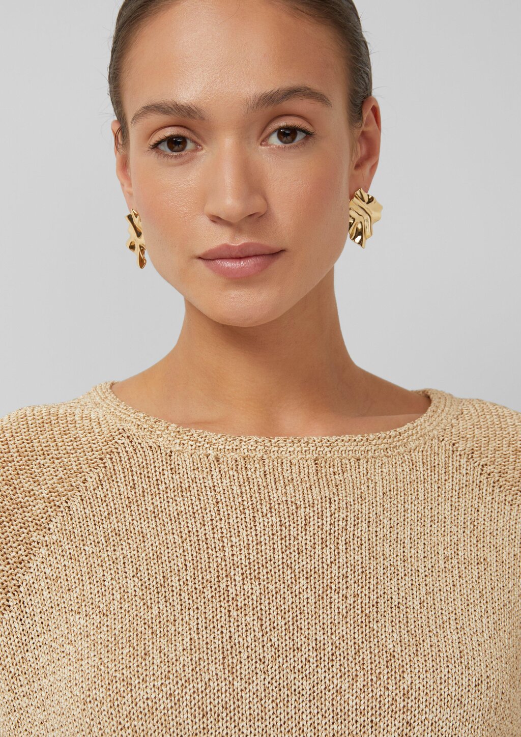 Ärmelloser Strickpullover im Relaxed Fit mit U-Boot-Ausschnitt