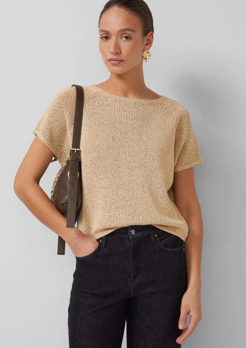 Ärmelloser Strickpullover im Relaxed Fit mit U-Boot-Ausschnitt