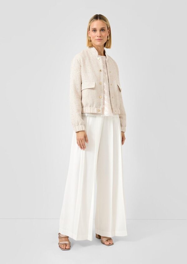 Glamouröse Mesh-Bluse mit Pailletten und Rundhalsausschnitt