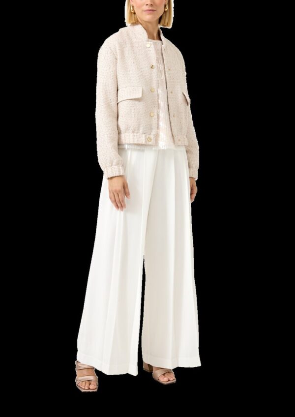 Glamouröse Mesh-Bluse mit Pailletten und Rundhalsausschnitt