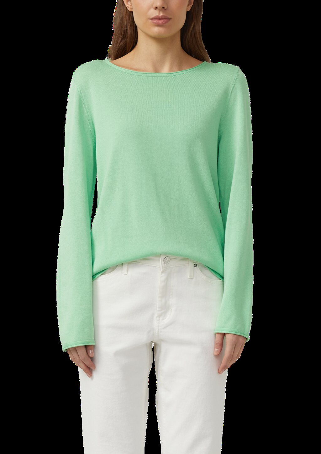 Feinstrickpullover mit Rundhalsausschnitt