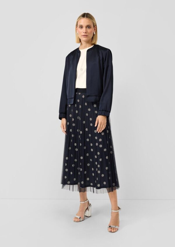 Plissierter Mesh-Midirock mit Jerseyfutter