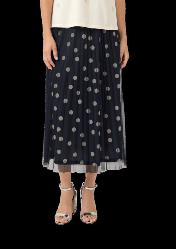 Plissierter Mesh-Midirock mit Jerseyfutter