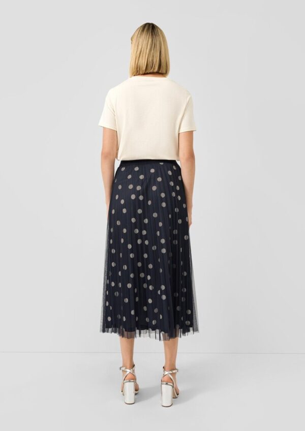 Plissierter Mesh-Midirock mit Jerseyfutter