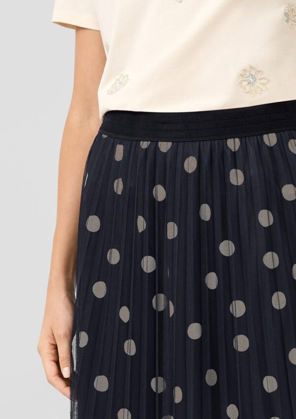 Plissierter Mesh-Midirock mit Jerseyfutter