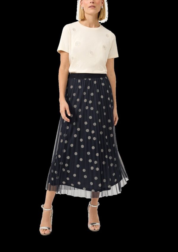 Plissierter Mesh-Midirock mit Jerseyfutter