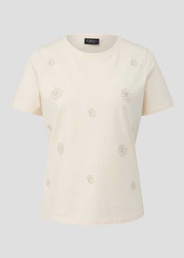 T-Shirt im Relaxed Fit mit dekorativen Blumen