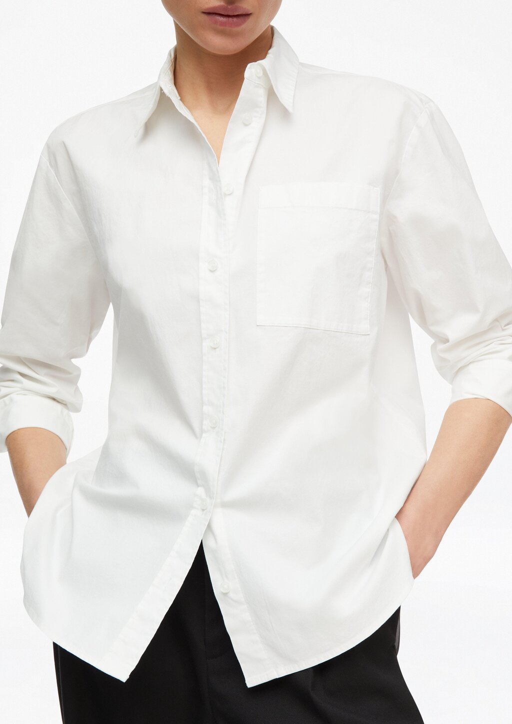 Lockere Hemdbluse aus Popeline