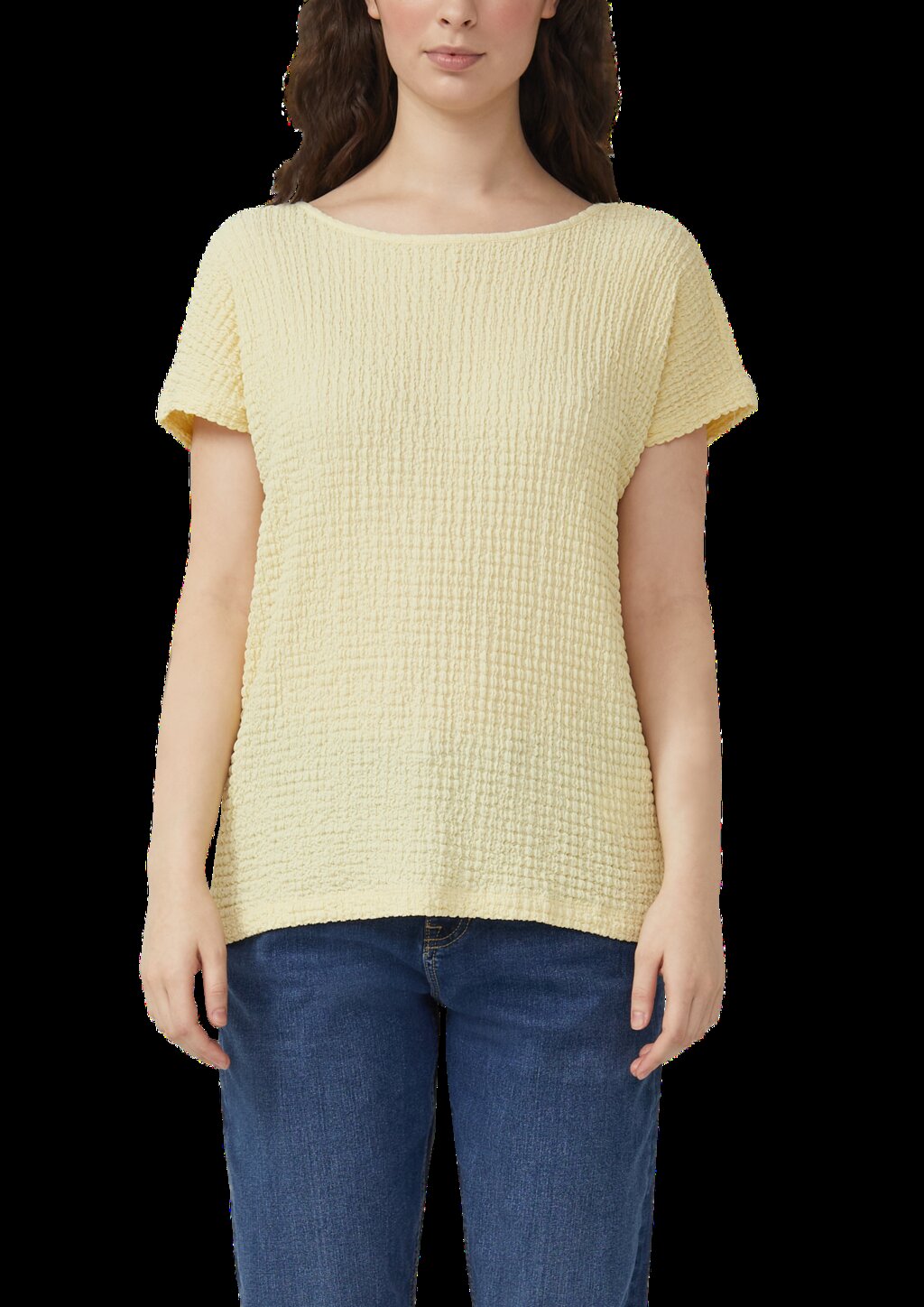 T-Shirt aus Strukturjersey mit überschnittenen Schultern