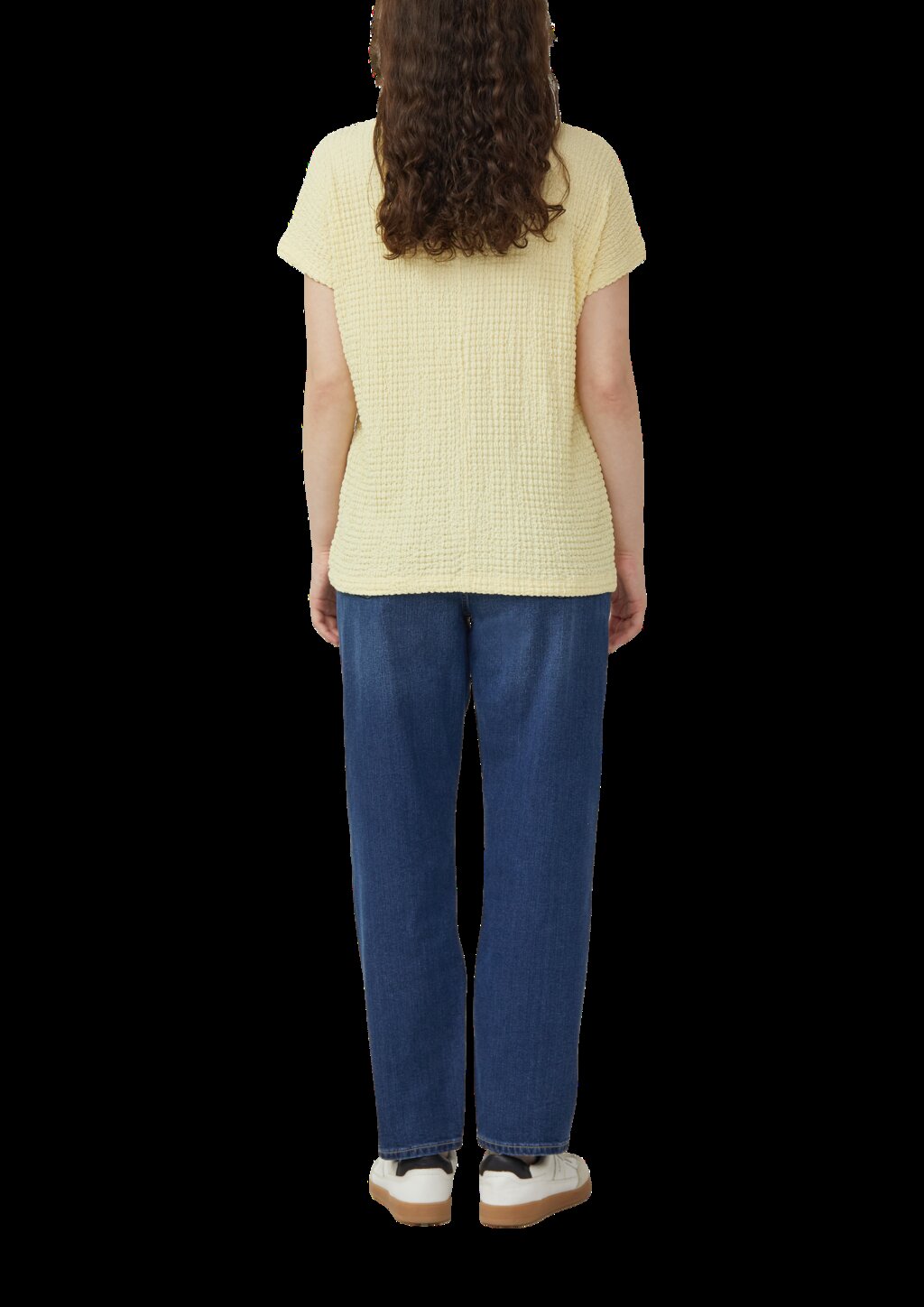 T-Shirt aus Strukturjersey mit überschnittenen Schultern