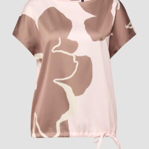 Ärmelloses Jersey-Shirt mit U-Boot-Ausschnitt und Frontprint