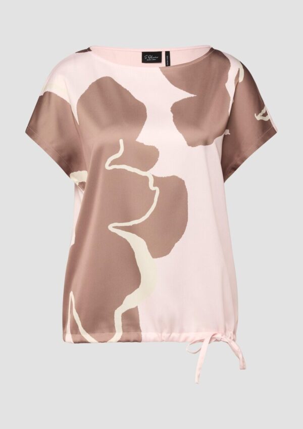 Ärmelloses Jersey-Shirt mit U-Boot-Ausschnitt und Frontprint