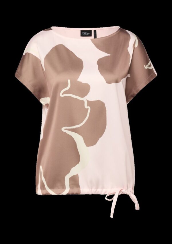 Ärmelloses Jersey-Shirt mit U-Boot-Ausschnitt und Frontprint