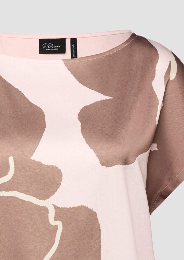 Ärmelloses Jersey-Shirt mit U-Boot-Ausschnitt und Frontprint