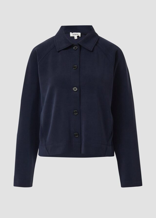 Verkürzte Sweatshirt-Jacke aus Scuba