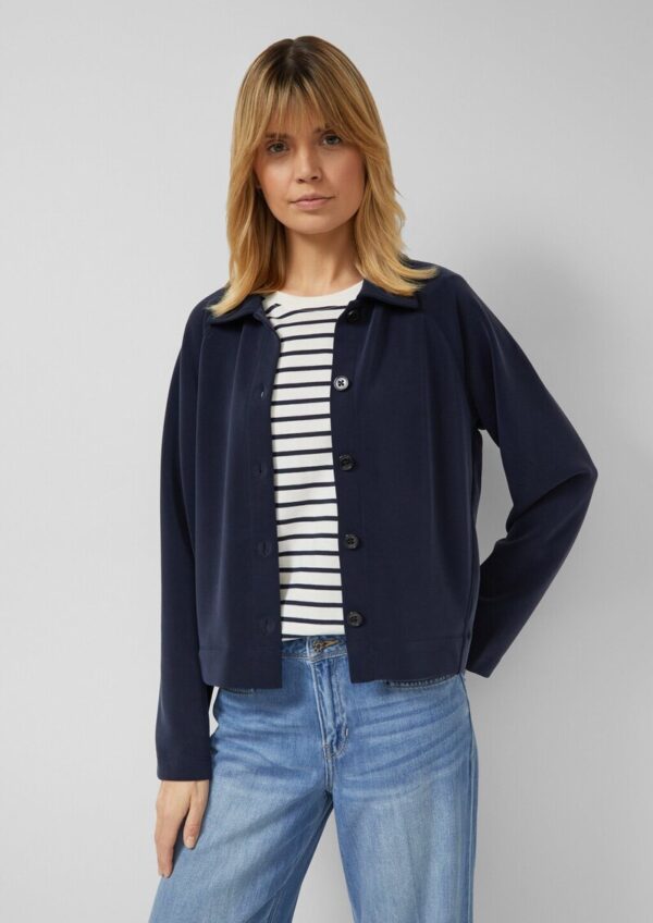 Verkürzte Sweatshirt-Jacke aus Scuba