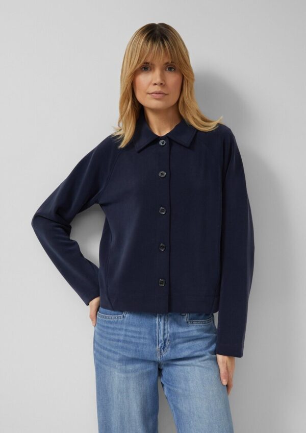 Verkürzte Sweatshirt-Jacke aus Scuba