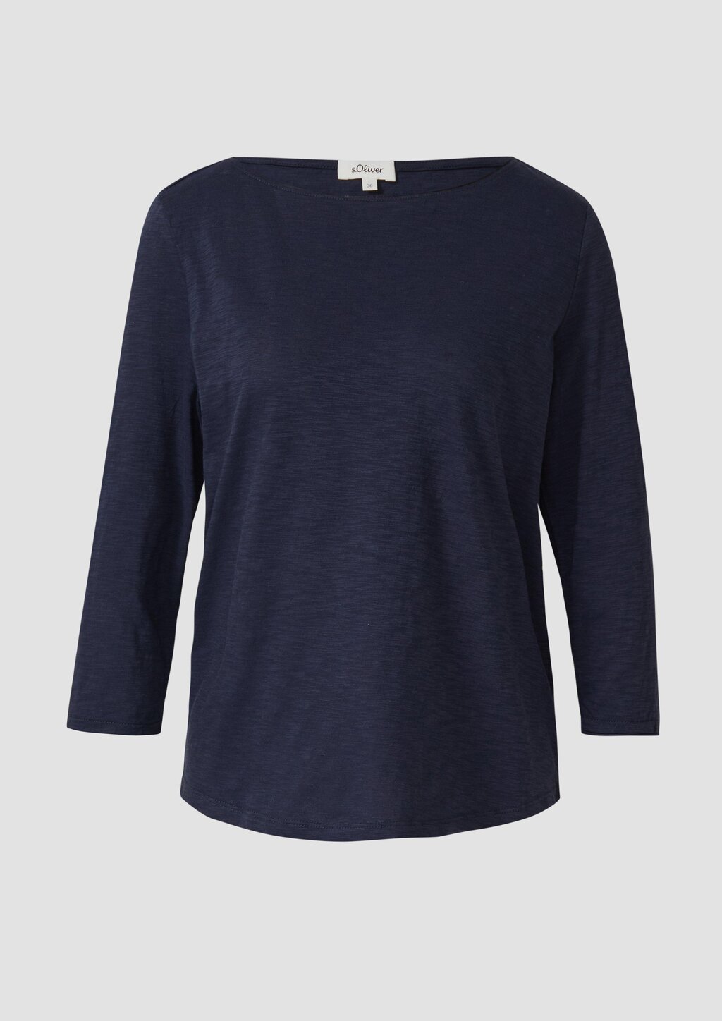 Shirt mit Flammgarnstruktur und 3/4-Ärmeln