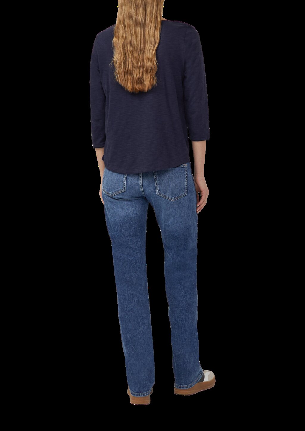 Shirt mit Flammgarnstruktur und 3/4-Ärmeln