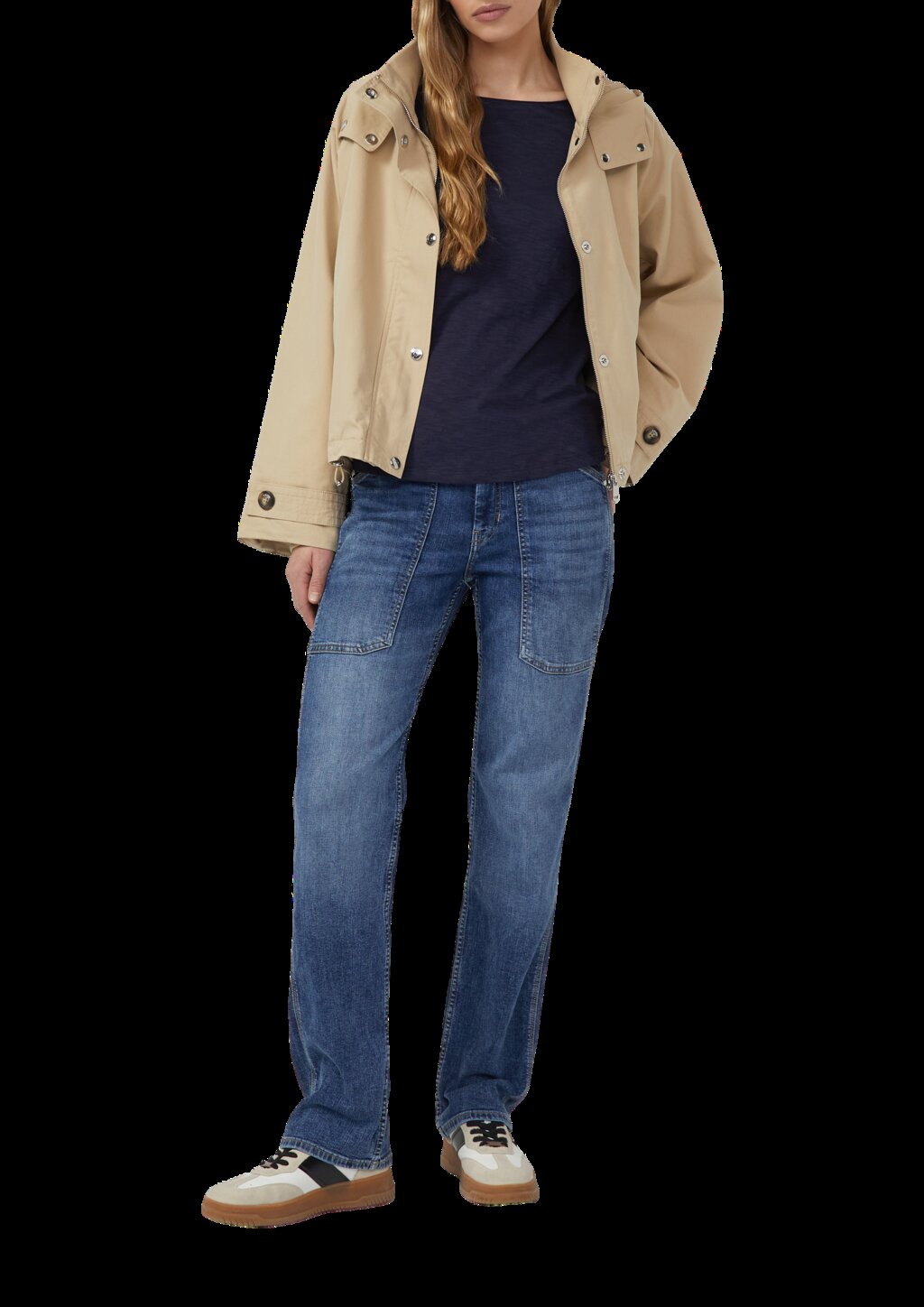 Shirt mit Flammgarnstruktur und 3/4-Ärmeln