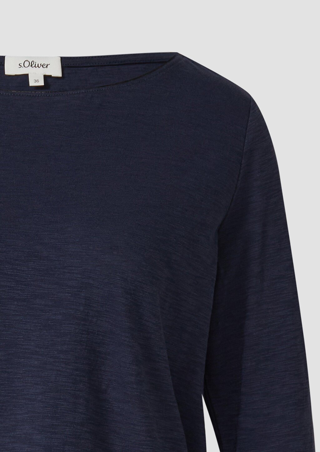 Shirt mit Flammgarnstruktur und 3/4-Ärmeln