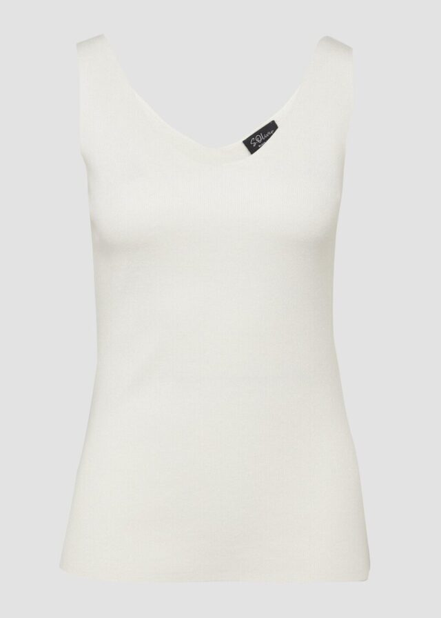 Ärmelloses Feinstrick-Top im Slim Fit